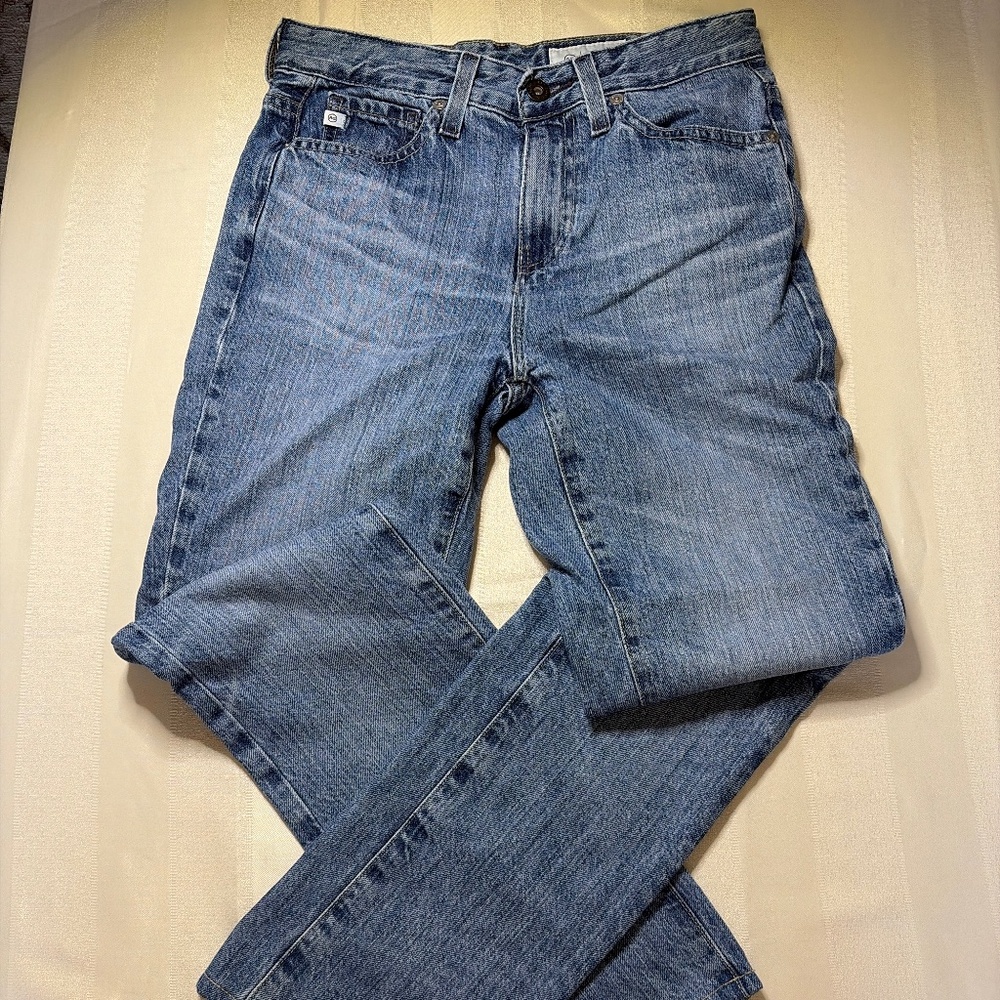 AG-ED Saige High Rise Straight Leg Distressed Jeans, size 23